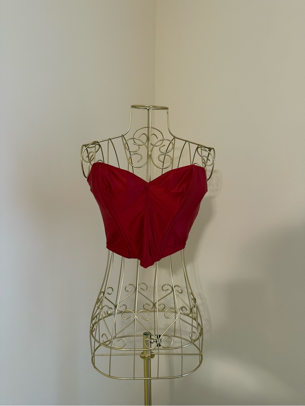 Victoria's Secret Red Strapless Bustier Crop Top
